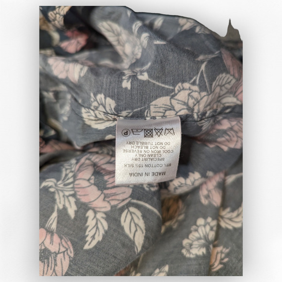 Vilshenko Sereia Maxi Off Shoulder Floral dress sz XL navy pink black - Picture 6 of 10